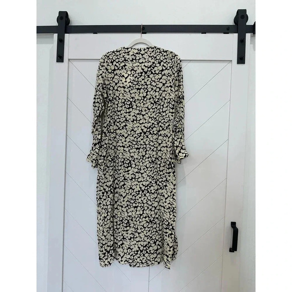 NWT & Other Stories Black and White printed midi dress long sleeve size 0 - Picture 9 of 14